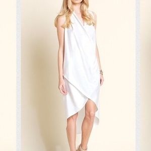 NWT Clara Sunwoo White mock wrap dress